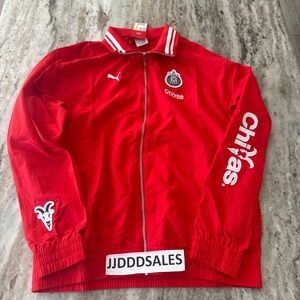 Puma Guadalajara Chivas Soccer Red White Varsity Jacket 786002-11 Men’s Sz M NWT